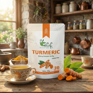 ELIF TEA AND TISANE Turmeric Tea | Teh Kunyit Imunitas & Atasi GERD Rimpang Kunyit | 30 Tea Bag