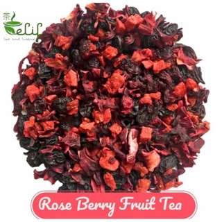 ELIF TEA Rose Berry Fruit Tea : Rosehip, Cranberry, Strawberry, Peach Fruit