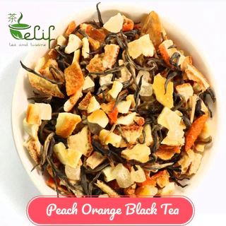 ELIF TEA Peach Orange Black Tea 50g - Premium Da Hong Pao & White Peach - Teh Buah Mewah Loose Leaf